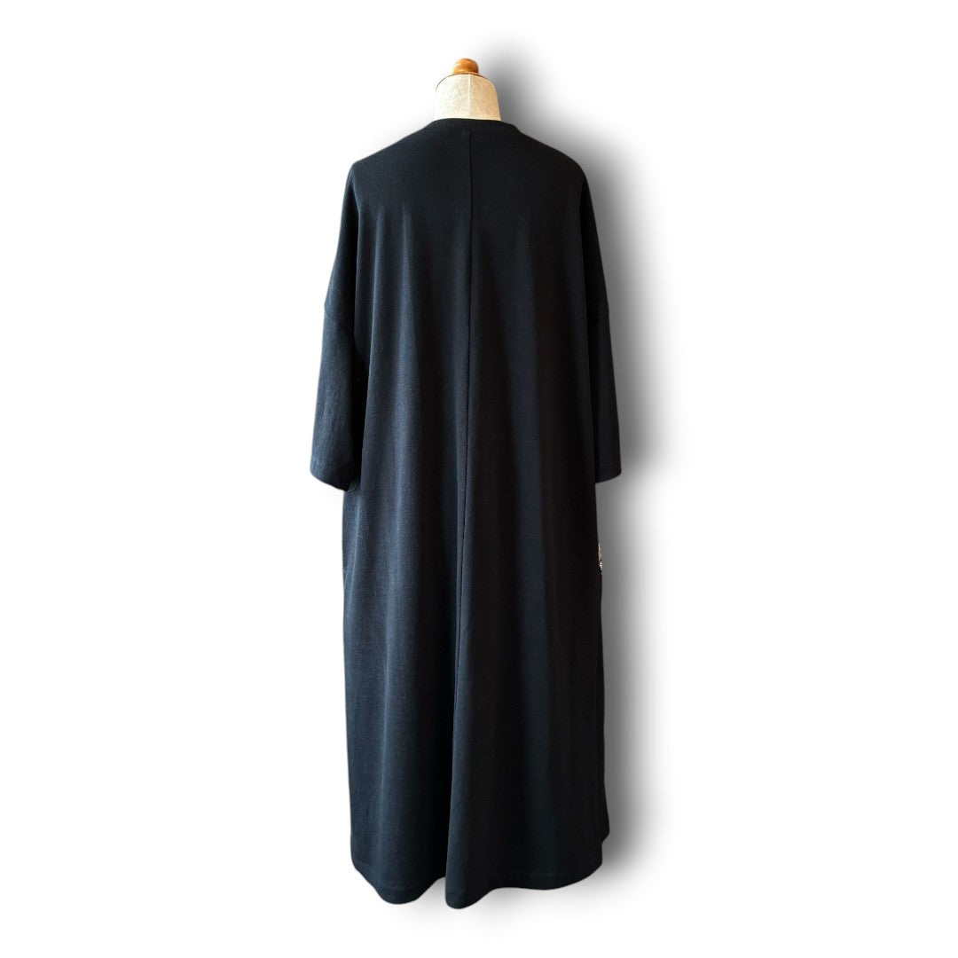 One-of-a-Kind Kurotomesode Patchwork Flower T-Shirt Dress | Japanese Kimono Remake Dress | zivun