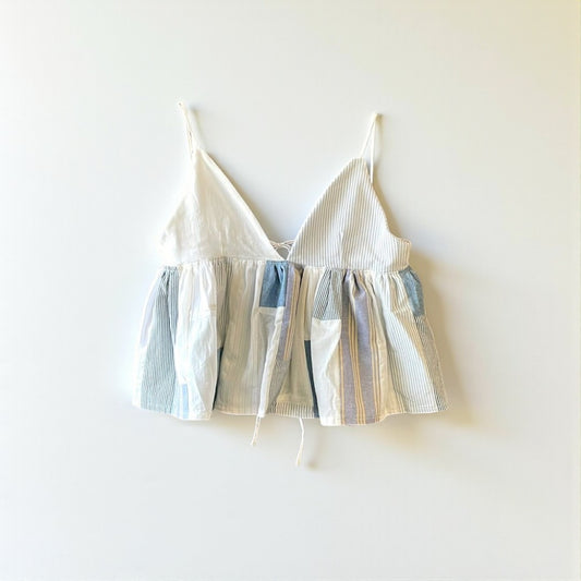 Patchwork Striped Bustier Top One-of-a-Kind