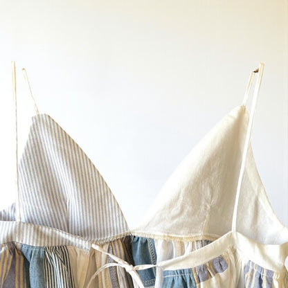 Patchwork Striped Bustier Top One-of-a-Kind