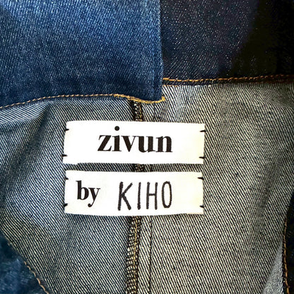 Reconstructed Denim Jacket Denim × Sweat × Check Patchwork One-of-a-kind Unisex zivun by KIHO