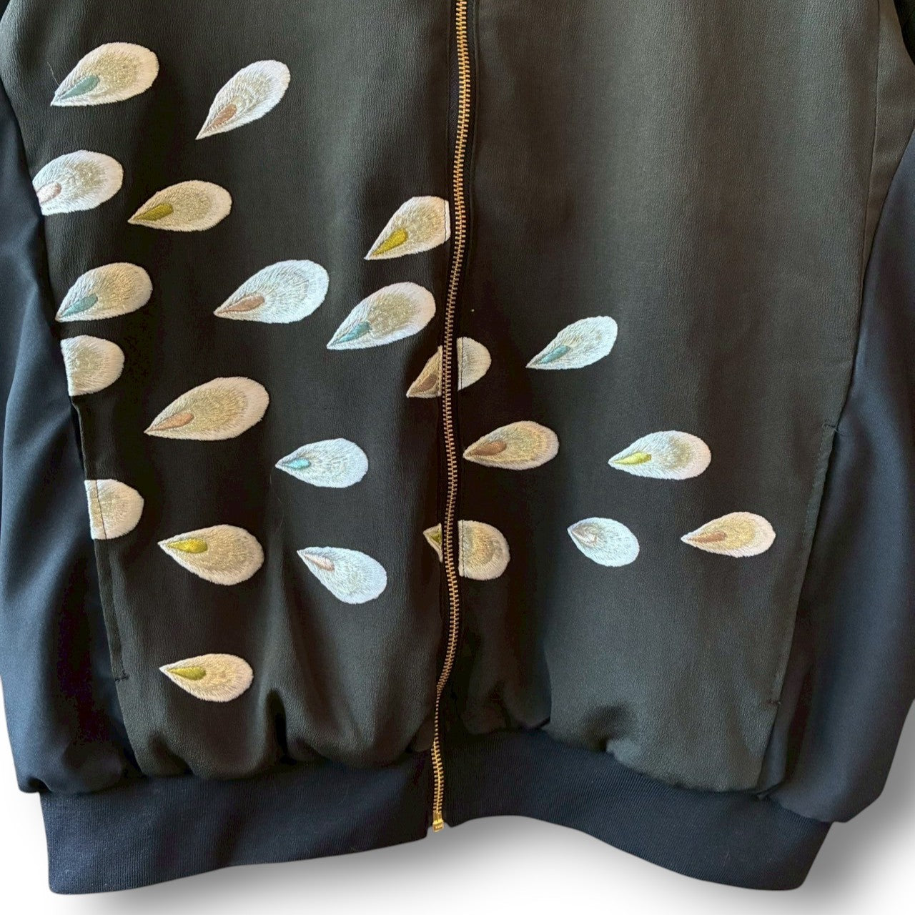 Kurotomesode & Obi Reconstructed Hoodie with Embroidered Peacock One-of-a-kind Unisex zivun