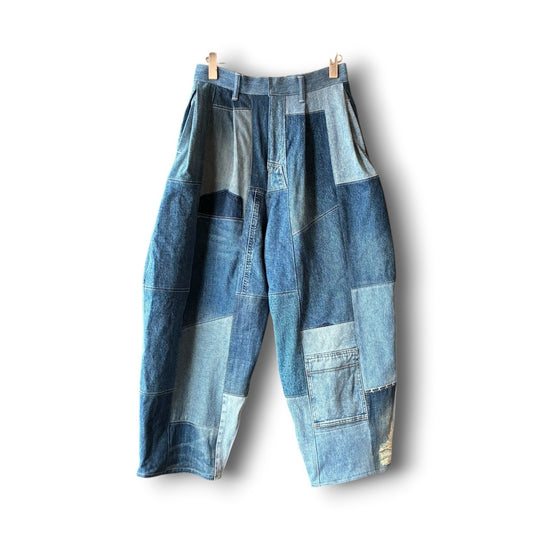 zivun Reconstructed Denim Wide Pants | Patchwork One-of-a-Kind Free Size | OLD FLIP