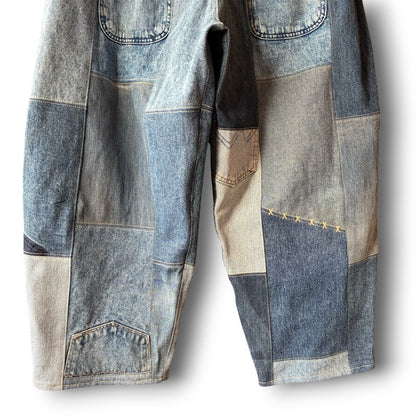 zivun Reconstructed Denim Wide Pants | Patchwork One-of-a-Kind Free Size | OLD FLIP