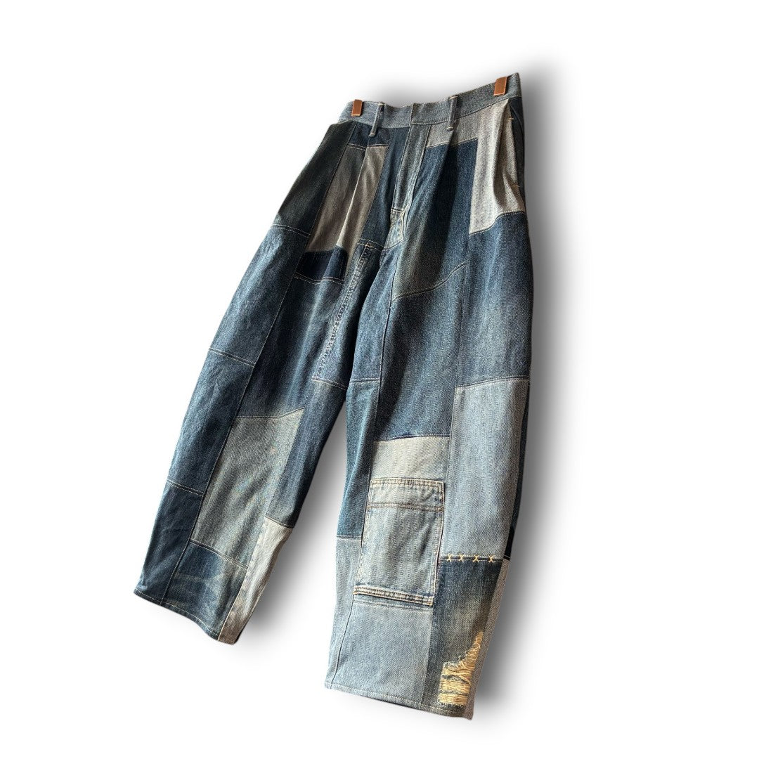 zivun Reconstructed Denim Wide Pants | Patchwork One-of-a-Kind Free Size | OLD FLIP