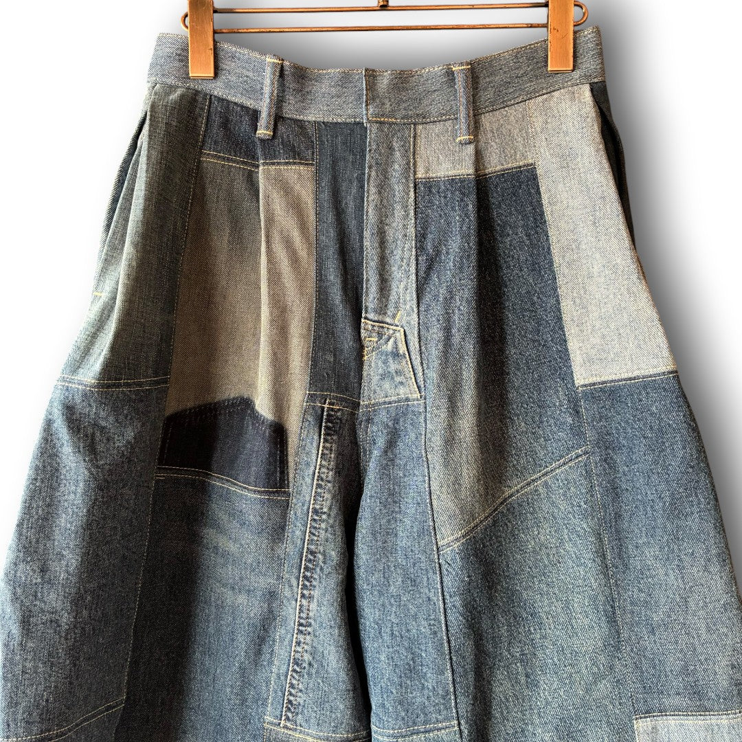 zivun Reconstructed Denim Wide Pants | Patchwork One-of-a-Kind Free Size | OLD FLIP