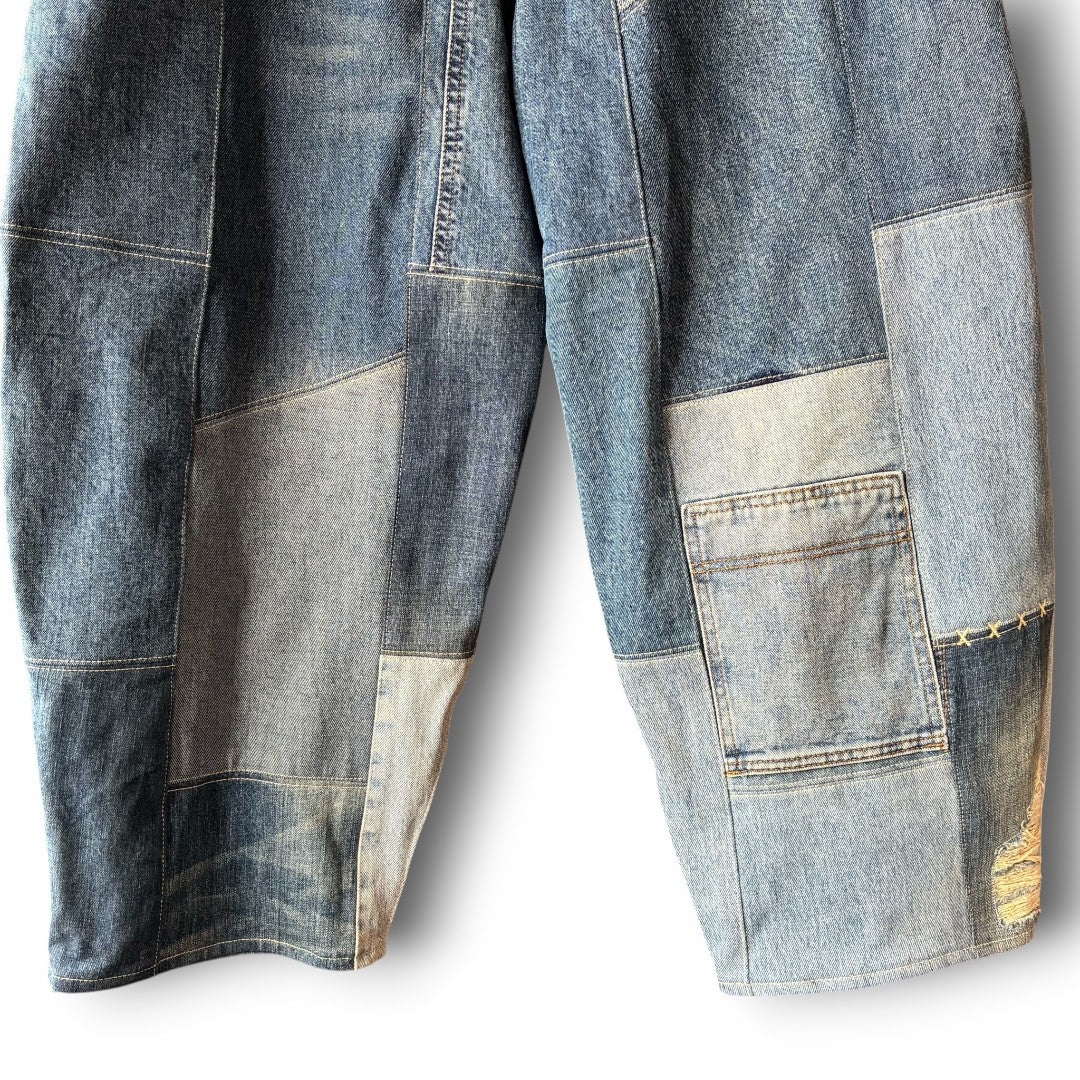 zivun Reconstructed Denim Wide Pants | Patchwork One-of-a-Kind Free Size | OLD FLIP
