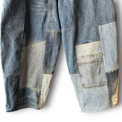 zivun Reconstructed Denim Wide Pants | Patchwork One-of-a-Kind Free Size | OLD FLIP