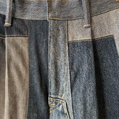 zivun Reconstructed Denim Wide Pants | Patchwork One-of-a-Kind Free Size | OLD FLIP