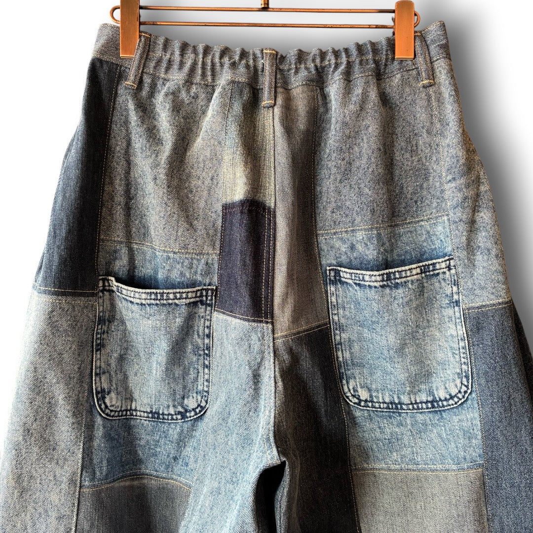 zivun Reconstructed Denim Wide Pants | Patchwork One-of-a-Kind Free Size | OLD FLIP