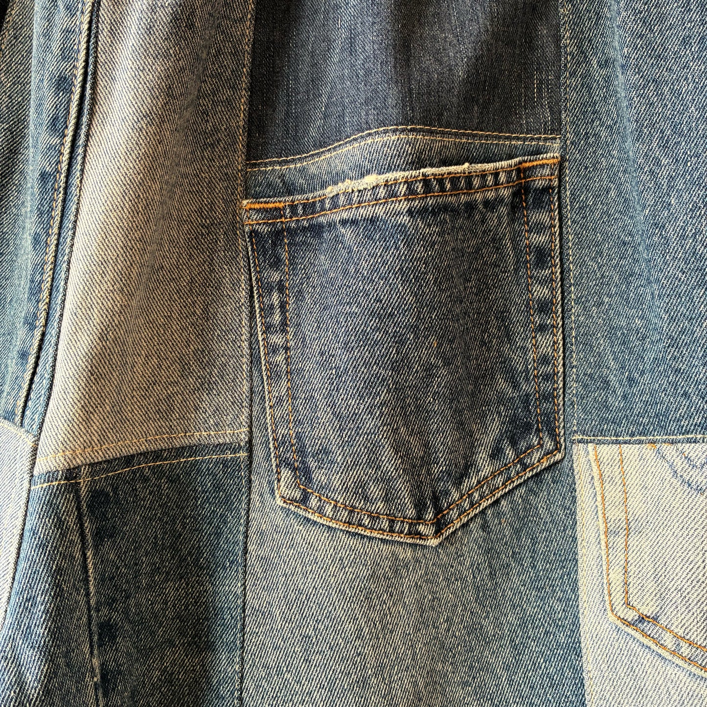 zivun Reconstructed Denim Wide Pants | Patchwork Distressed One-of-a-Kind Free Size | OLD FLIP