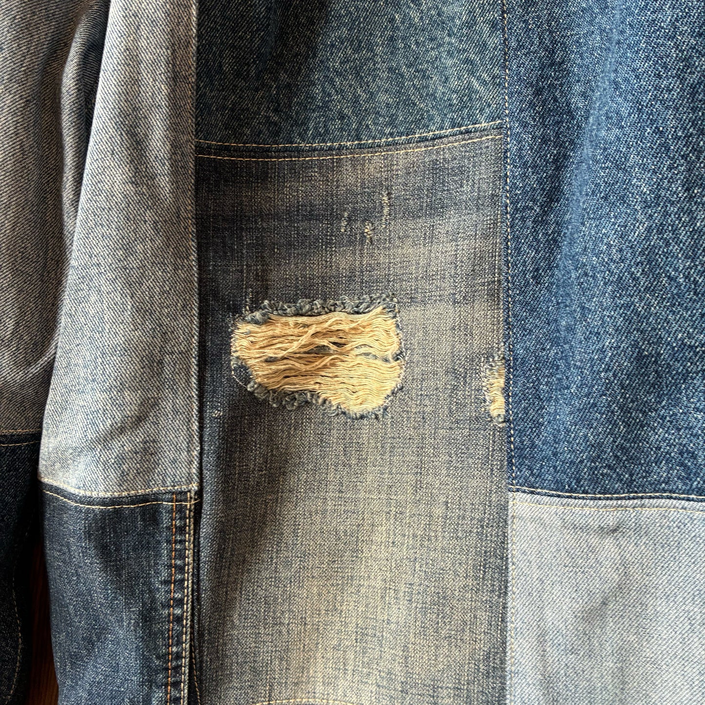 zivun Reconstructed Denim Wide Pants | Patchwork Distressed One-of-a-Kind Free Size | OLD FLIP