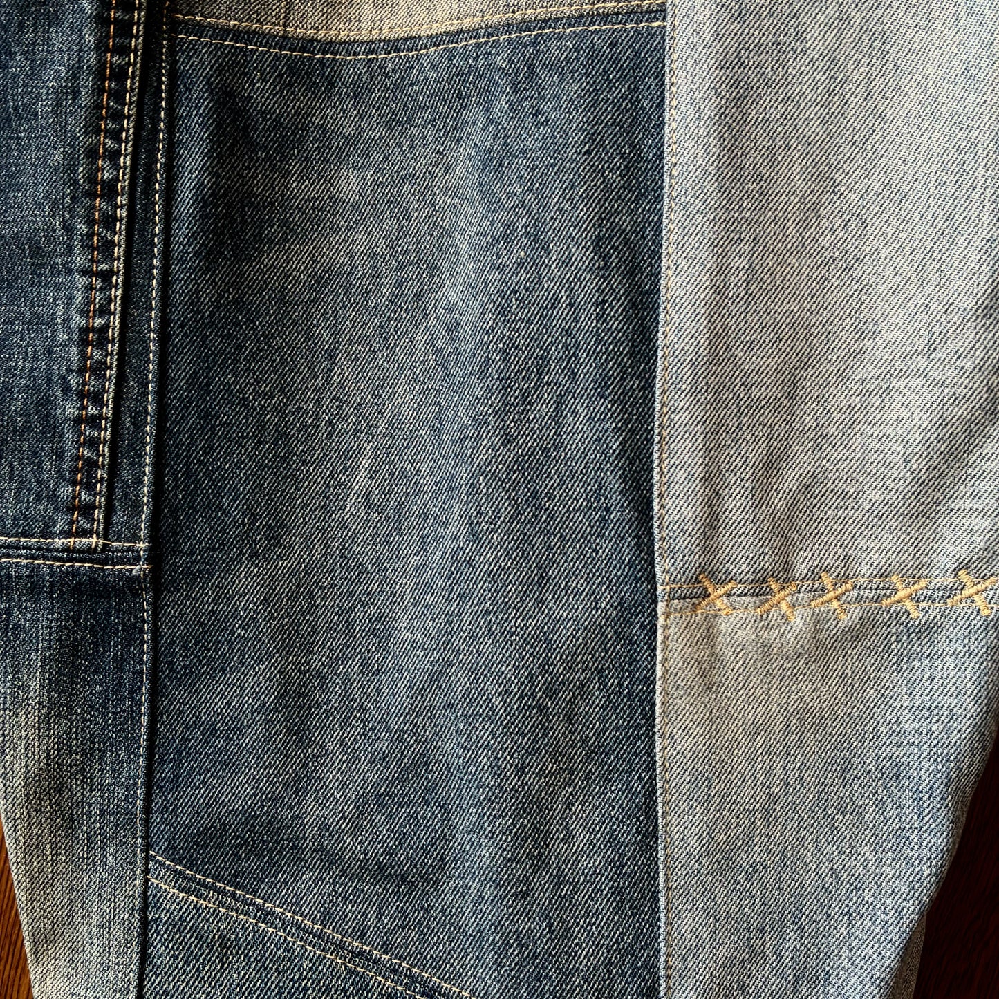 zivun Reconstructed Denim Wide Pants | Patchwork Distressed One-of-a-Kind Free Size | OLD FLIP