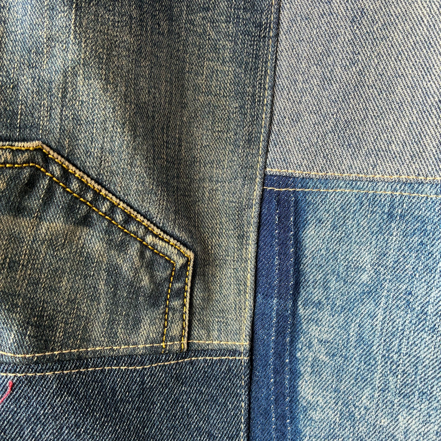 zivun Reconstructed Denim Wide Pants | Patchwork Distressed One-of-a-Kind Free Size | OLD FLIP