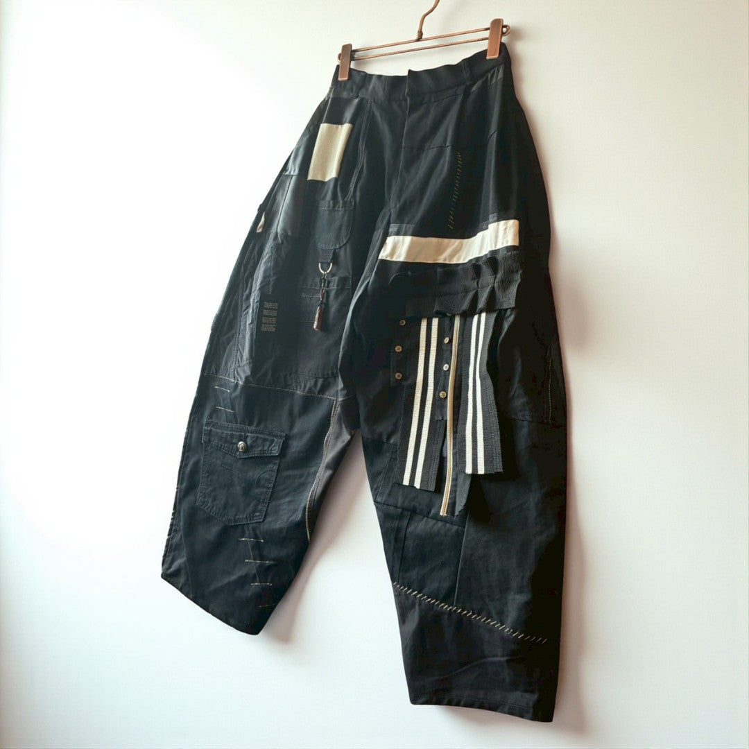 Upcycled Easy Wide Pants Reconstructed Vintage Unisex Workwear Design