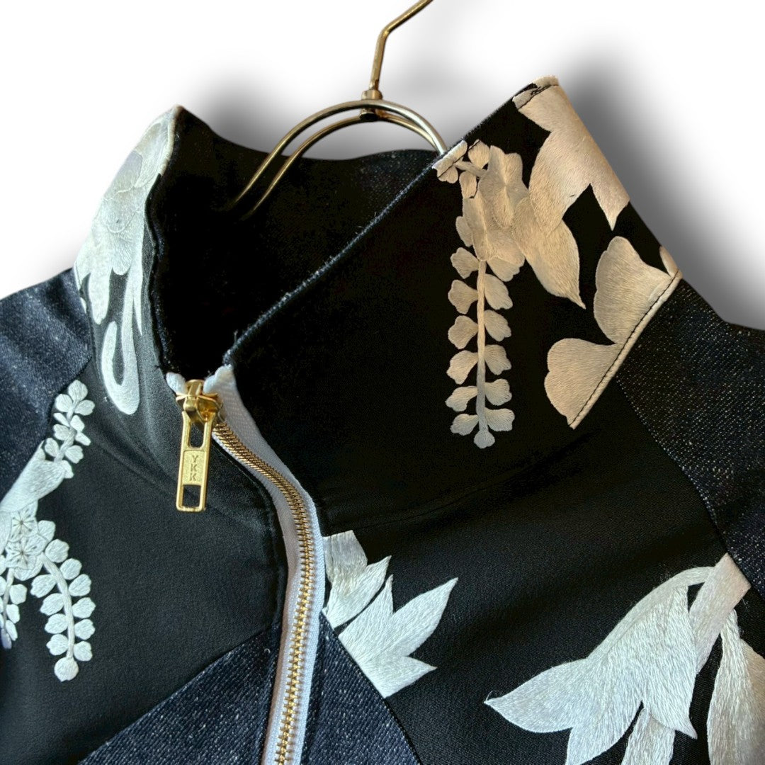 zivun by Cammy Reconstructed Kimono Denim Track Jacket | Unisex | One-of-a-Kind | OLD FLIP