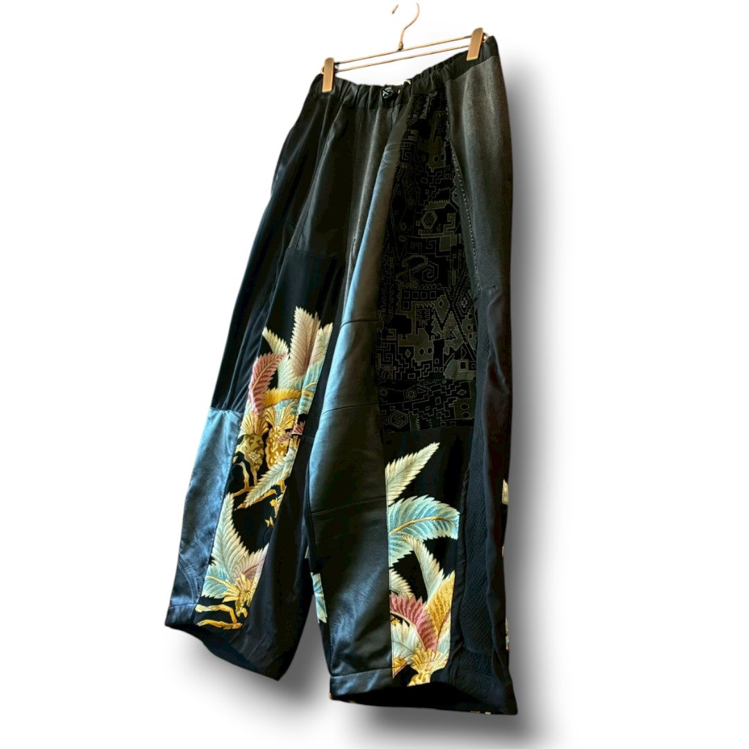 zivun by Kohashi Reconstructed Kimono Easy Pants | Wide Silhouette | Unisex | One-of-a-Kind | OLD FLIP