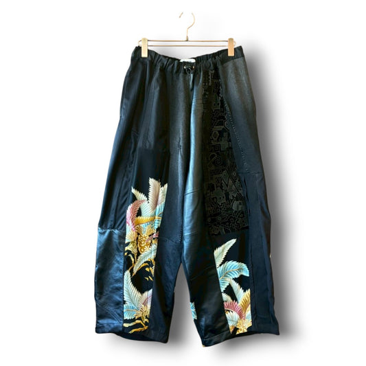 zivun by Kohashi Reconstructed Kimono Easy Pants | Wide Silhouette | Unisex | One-of-a-Kind | OLD FLIP