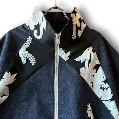 zivun by Cammy Reconstructed Kimono Denim Track Jacket | Unisex | One-of-a-Kind | OLD FLIP