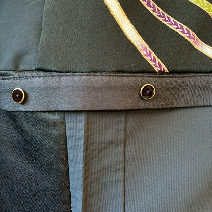 zivun by ogino Reconstructed Kimono Tuck Pants | Embroidered Washi Motif | Unisex | One-of-a-Kind | OLD FLIP