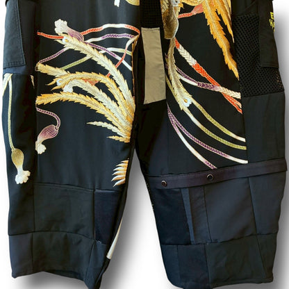 zivun by ogino Reconstructed Kimono Tuck Pants | Embroidered Washi Motif | Unisex | One-of-a-Kind | OLD FLIP