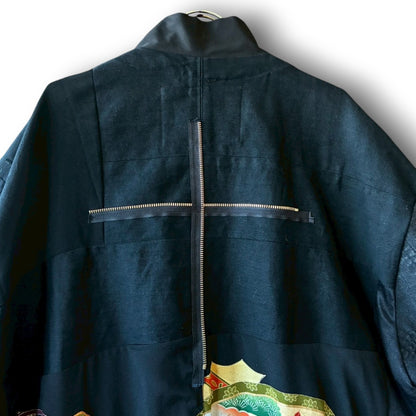 zivun by ogino Reconstructed Kimono Mods Coat | Wide Silhouette | Unisex | One-of-a-Kind | OLD FLIP