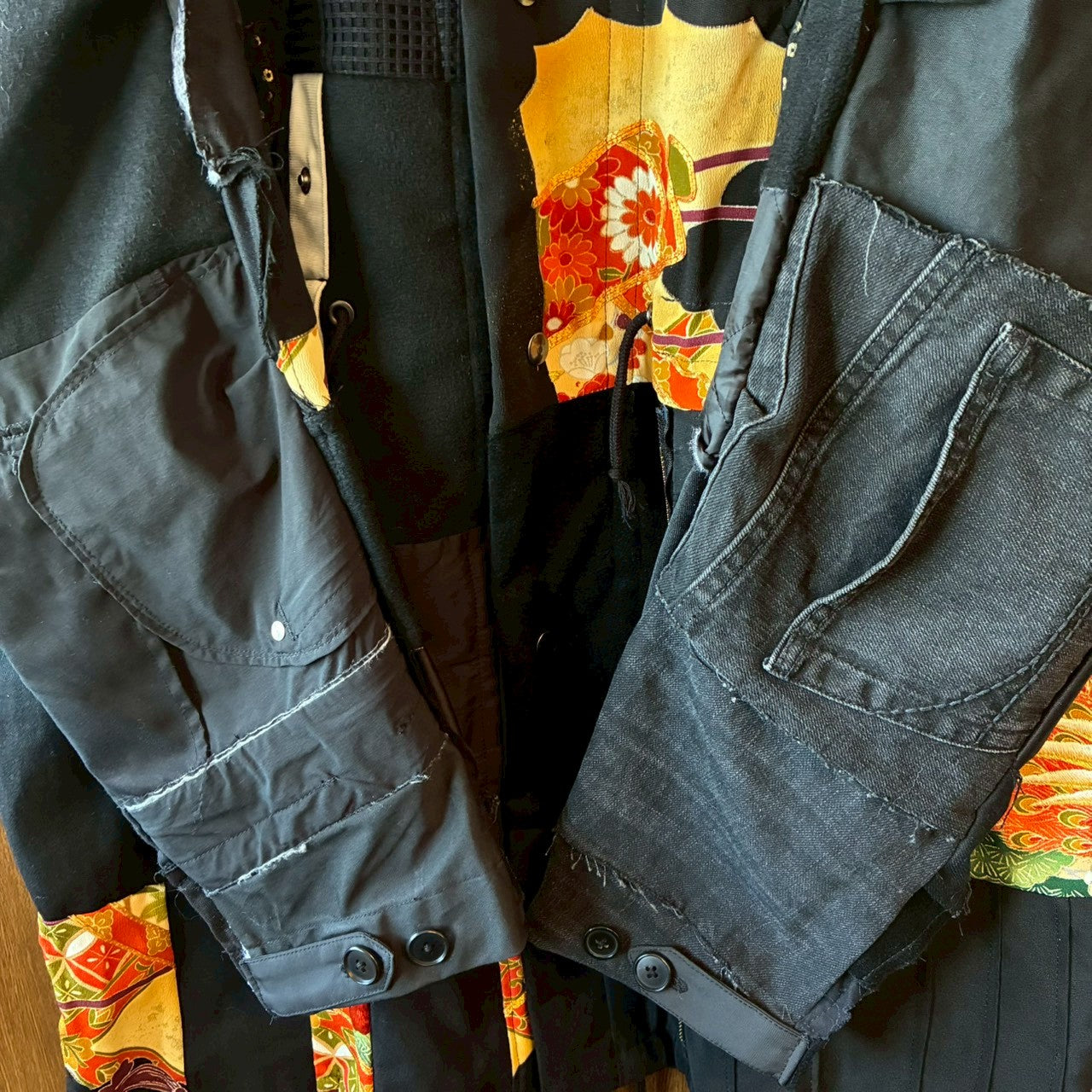 zivun by ogino Reconstructed Kimono Mods Coat | Wide Silhouette | Unisex | One-of-a-Kind | OLD FLIP