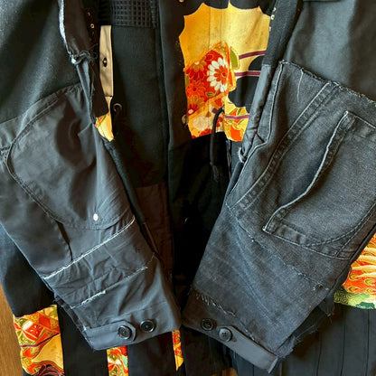 zivun by ogino Reconstructed Kimono Mods Coat | Wide Silhouette | Unisex | One-of-a-Kind | OLD FLIP