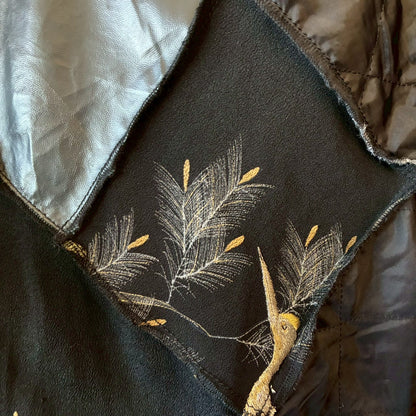 zivun by ogino Reconstructed Kimono Tuck Pants | Black Patchwork | One-of-a-Kind | OLD FLIP