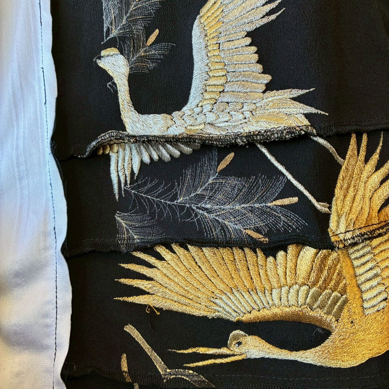 zivun by ogino Reconstructed Kimono Tuck Pants | Black Patchwork | One-of-a-Kind | OLD FLIP