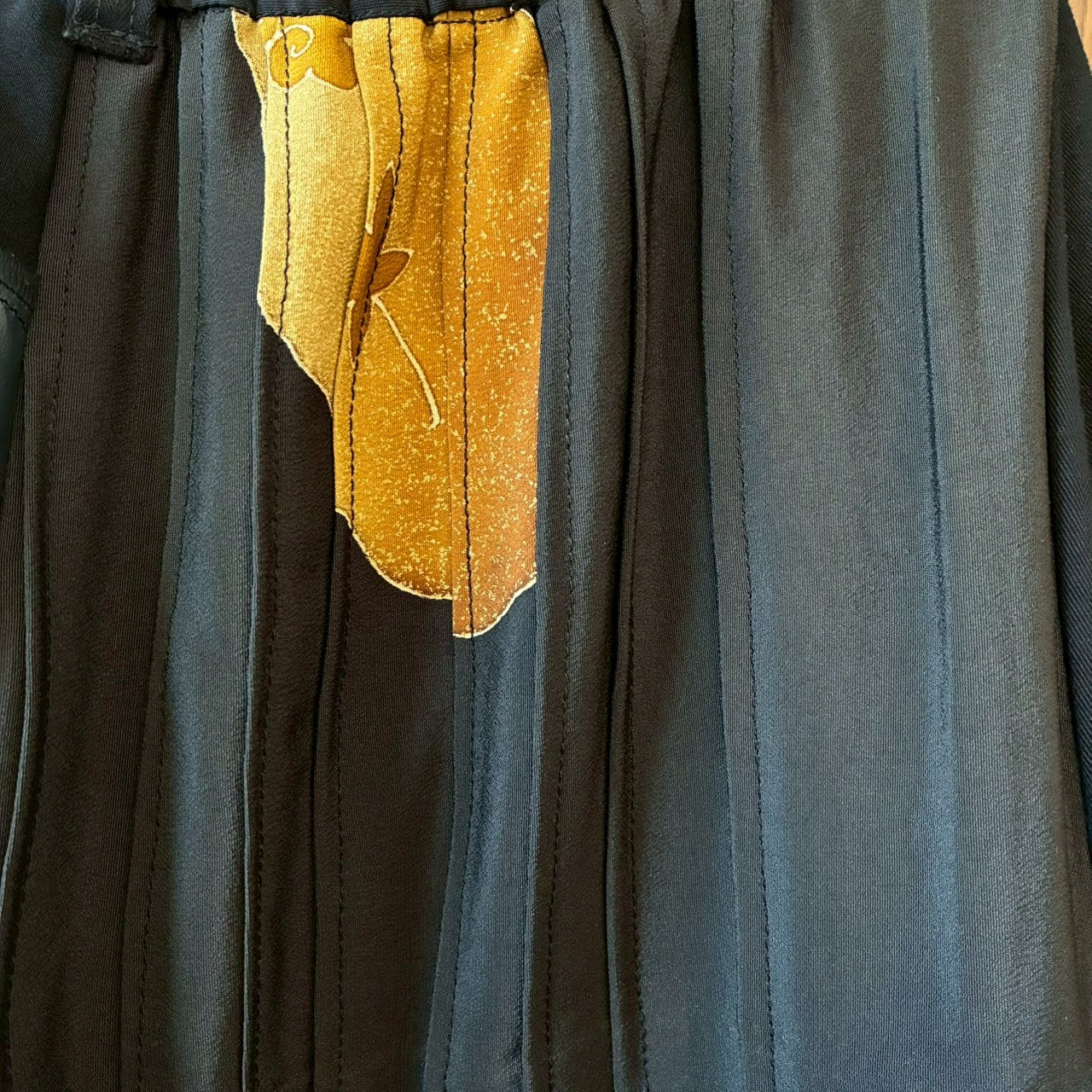 zivun by ogino Reconstructed Kimono Tuck Pants | Black Patchwork | One-of-a-Kind | OLD FLIP