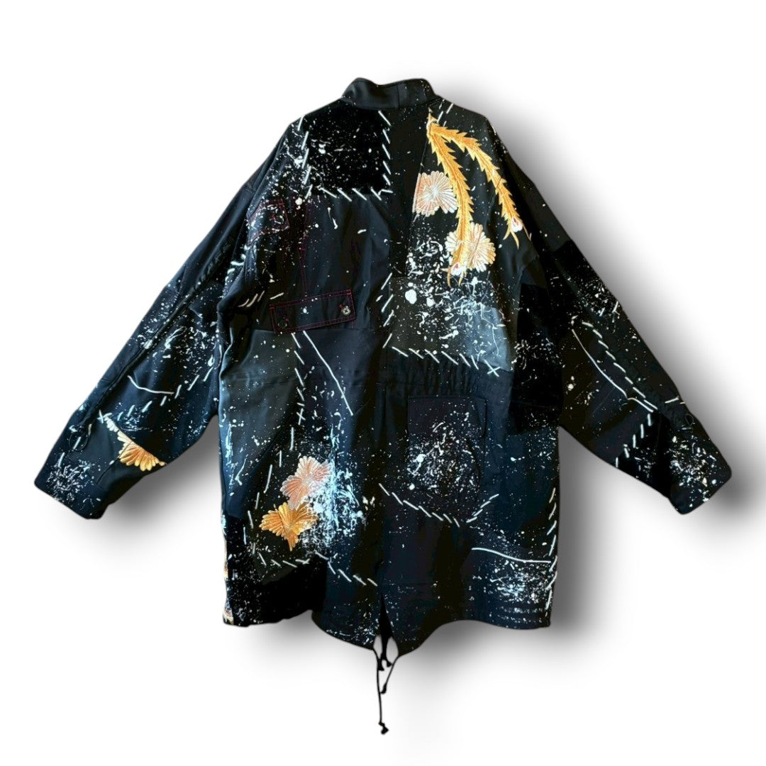 zivun by Kubo Reconstructed Kimono Mods Coat | Long Silhouette | Unisex | One-of-a-Kind | OLD FLIP