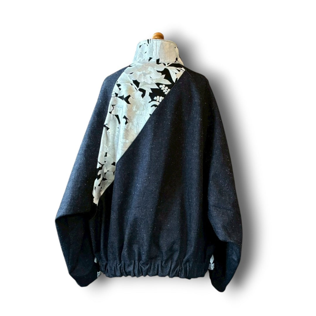 zivun by Cammy Reconstructed Kimono Denim Track Jacket | Unisex | One-of-a-Kind | OLD FLIP