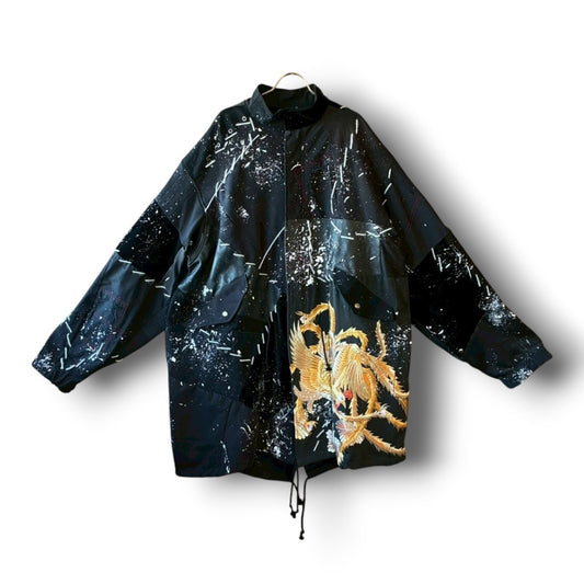 zivun by Kubo Reconstructed Kimono Mods Coat | Long Silhouette | Unisex | One-of-a-Kind | OLD FLIP