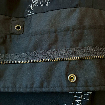 zivun by ogino Reconstructed Kimono Tuck Pants | Black Patchwork | One-of-a-Kind | OLD FLIP