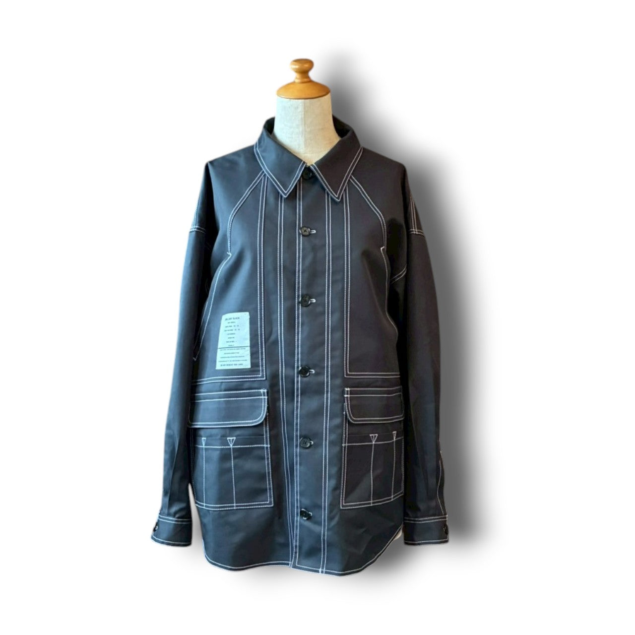 zivun × BLLIANT BLACK Remake Stitch Shirt | Workwear Detail | Contrast Stitch | Unisex | One-of-a-Kind | OLD FLIP