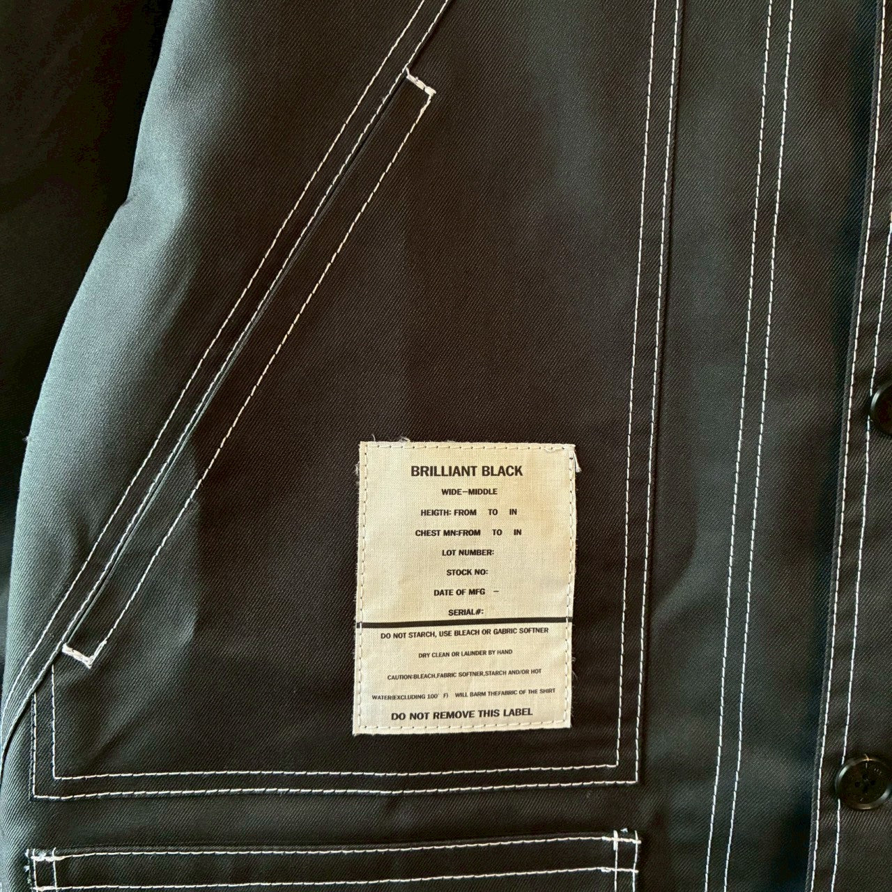 zivun × BLLIANT BLACK Remake Stitch Shirt | Workwear Detail | Contrast Stitch | Unisex | One-of-a-Kind | OLD FLIP