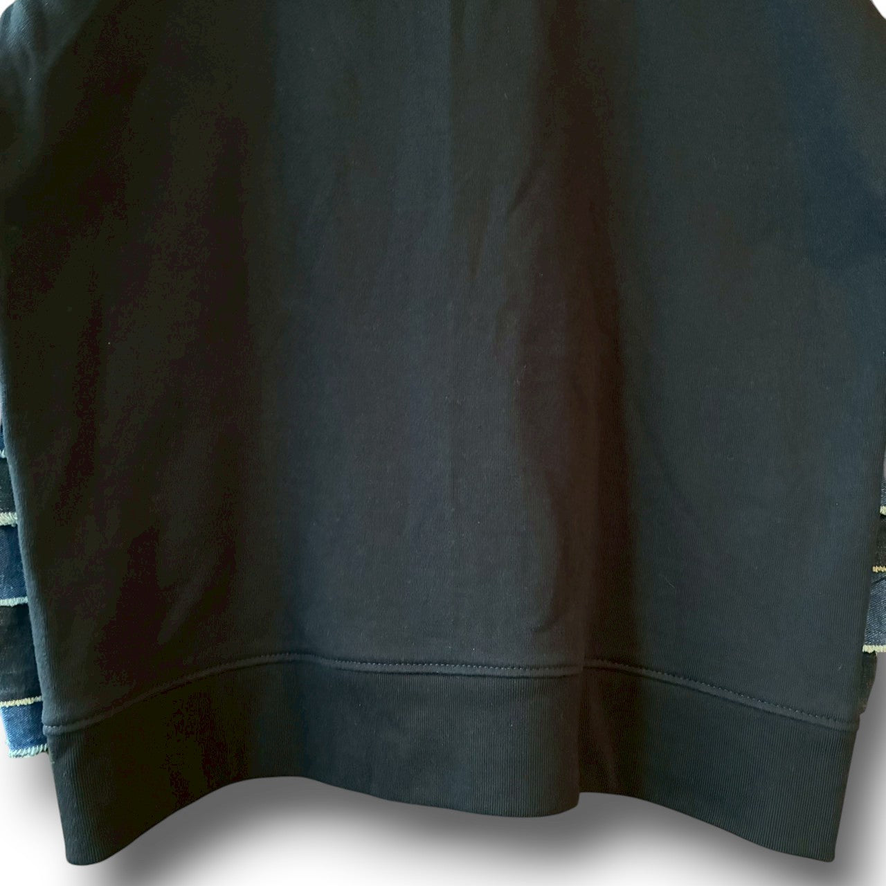 zivun × BLLIANT BLACK Denim Layered Sleeve Hoodie | Reconstructed Patchwork | Unisex | One-of-a-Kind | OLD FLIP