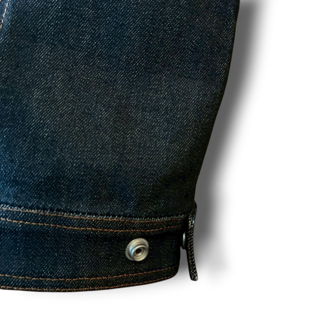 zivun × BLLIANT BLACK Remake Denim Jacket | Center Zip Structured Panel Design | Military Pocket | One-of-a-Kind | OLD FLIP