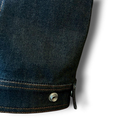 zivun × BLLIANT BLACK Remake Denim Jacket | Center Zip Structured Panel Design | Military Pocket | One-of-a-Kind | OLD FLIP