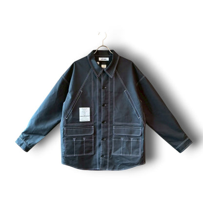 zivun × BLLIANT BLACK Remake Stitch Shirt | Workwear Detail | Contrast Stitch | Unisex | One-of-a-Kind | OLD FLIP