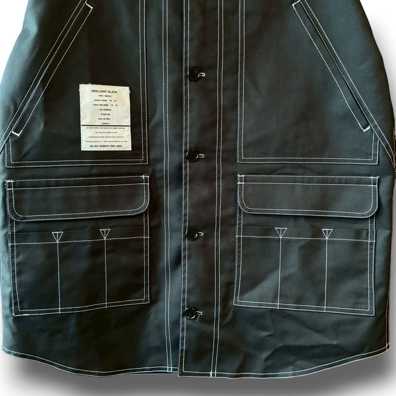 zivun × BLLIANT BLACK Remake Stitch Shirt | Workwear Detail | Contrast Stitch | Unisex | One-of-a-Kind | OLD FLIP