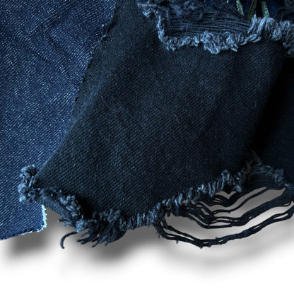 zivun Rebuild Denim Patch Skirt | Reconstructed Asymmetrical Denim One-of-a-Kind Skirt | OLD FLIP
