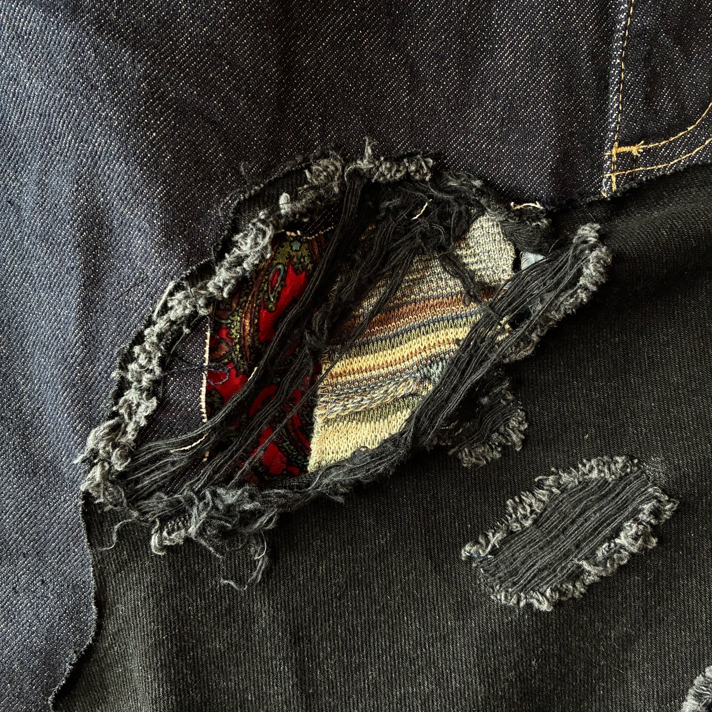 zivun Rebuild Denim Patch Skirt | Reconstructed Asymmetrical Denim One-of-a-Kind Skirt | OLD FLIP