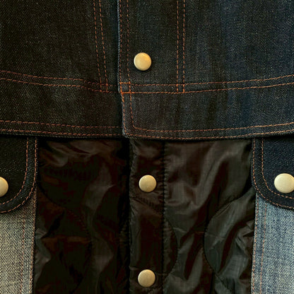zivun × BLLIANT BLACK Remake Denim Docking Jacket | Denim × Quilted Layered Reconstruction | Unisex | One-of-a-Kind | OLD FLIP