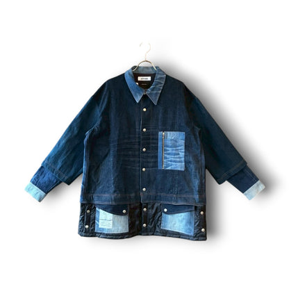 zivun × BLLIANT BLACK Remake Denim Docking Jacket | Denim × Quilted Layered Reconstruction | Unisex | One-of-a-Kind | OLD FLIP