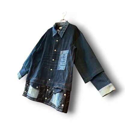 zivun × BLLIANT BLACK Remake Denim Docking Jacket | Denim × Quilted Layered Reconstruction | Unisex | One-of-a-Kind | OLD FLIP