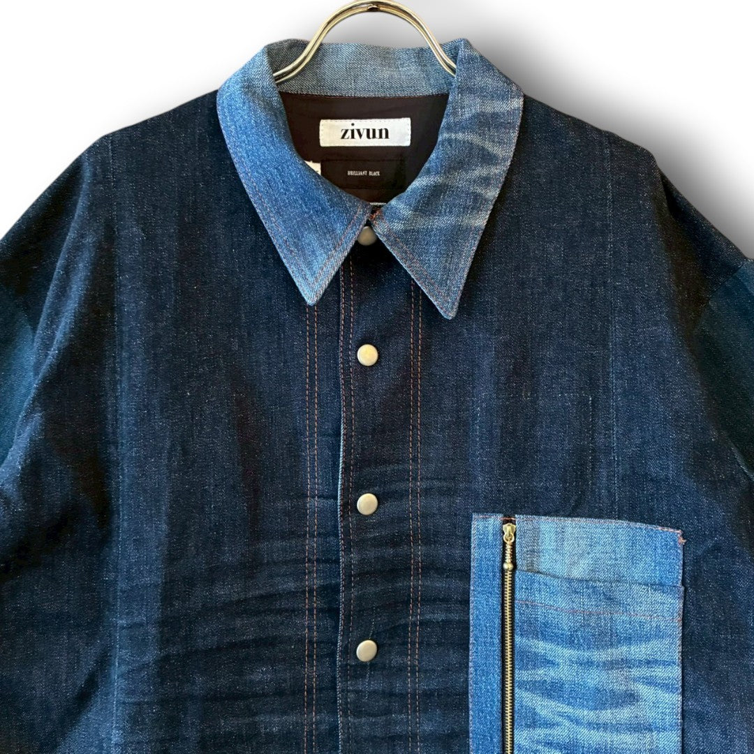 zivun × BLLIANT BLACK Remake Denim Docking Jacket | Denim × Quilted Layered Reconstruction | Unisex | One-of-a-Kind | OLD FLIP