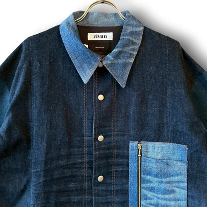 zivun × BLLIANT BLACK Remake Denim Docking Jacket | Denim × Quilted Layered Reconstruction | Unisex | One-of-a-Kind | OLD FLIP