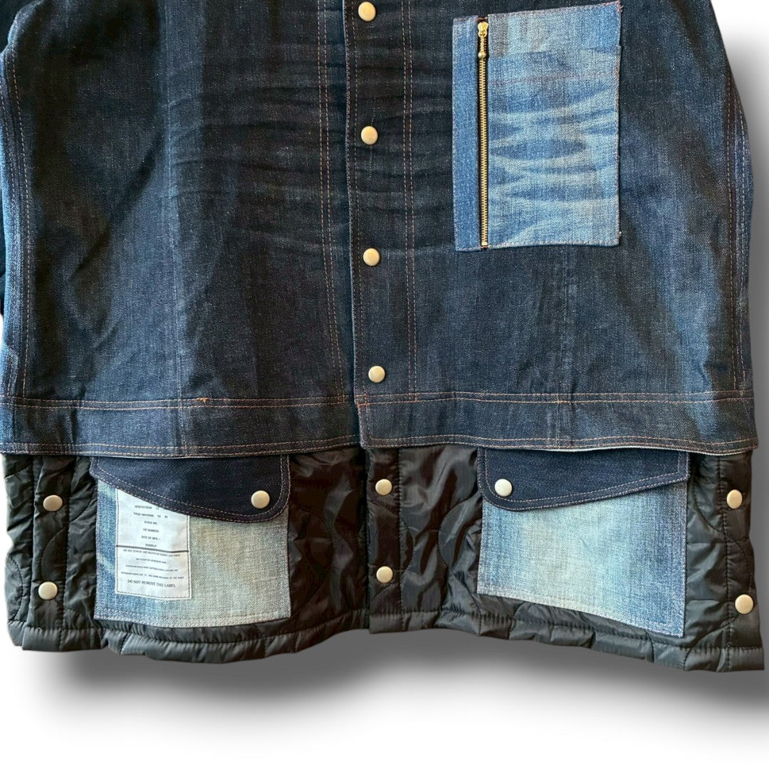 zivun × BLLIANT BLACK Remake Denim Docking Jacket | Denim × Quilted Layered Reconstruction | Unisex | One-of-a-Kind | OLD FLIP