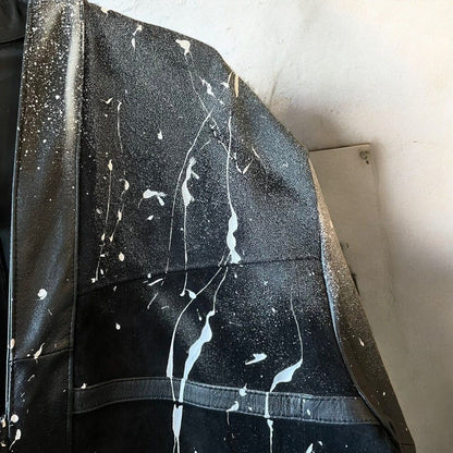Leather coat, long coat, women's, men's, unisex, reconstructed, remade, denim, distressed, obi, paint, Ao Miyasaka recollect Ariake Garden store
